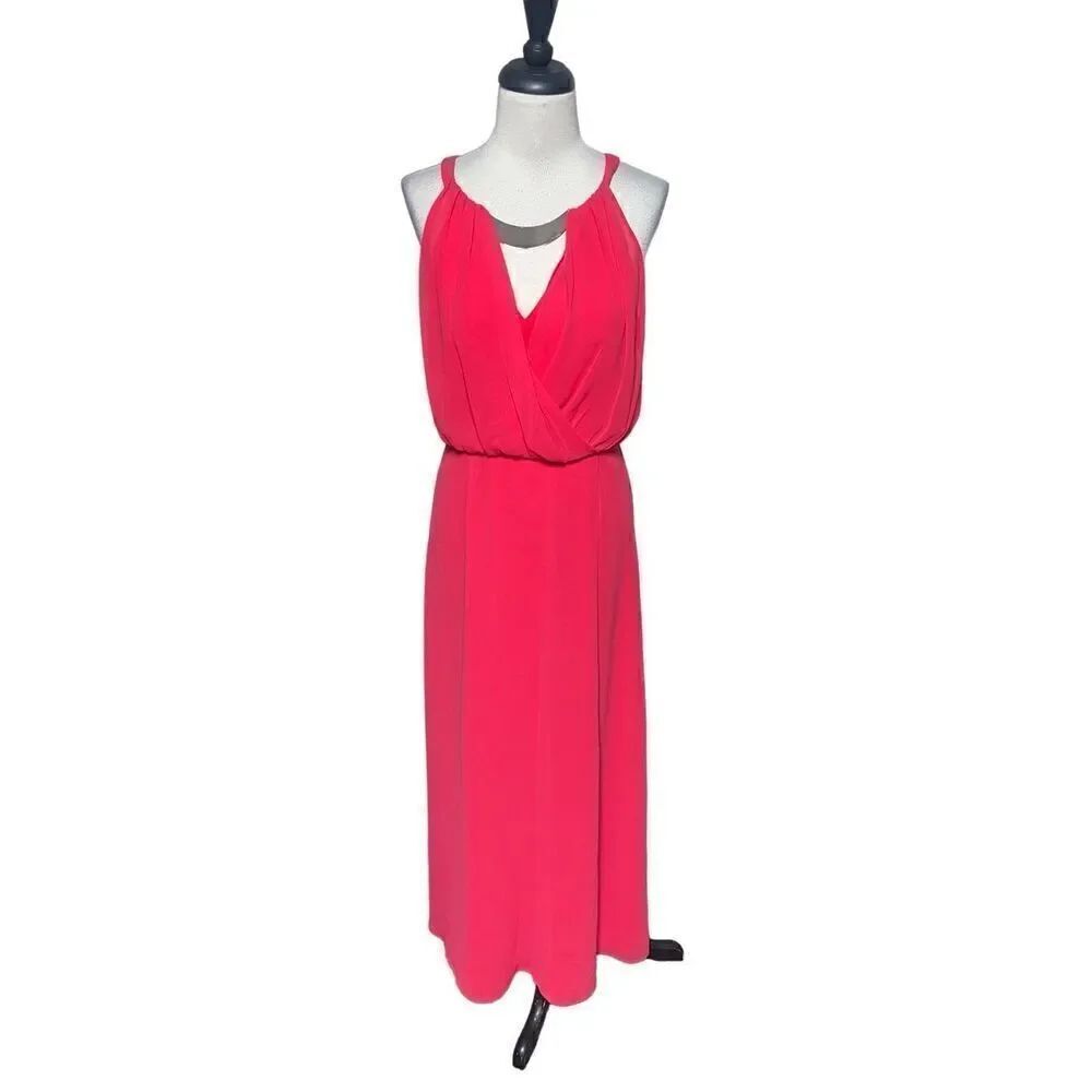 Vince Camuto Sleeveless Chiffon Melon Egyptian Formal Long Dress Size 4